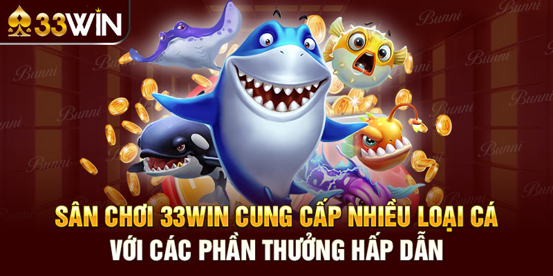 Sân chơi 33win cung cấp nhiều loại cá với các phần thưởng hấp dẫn